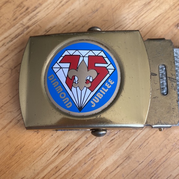Boy Scouts Of America 1985 75th Diamond Jubilee Bsa 80s Vintage Belt - Picture 2 of 7